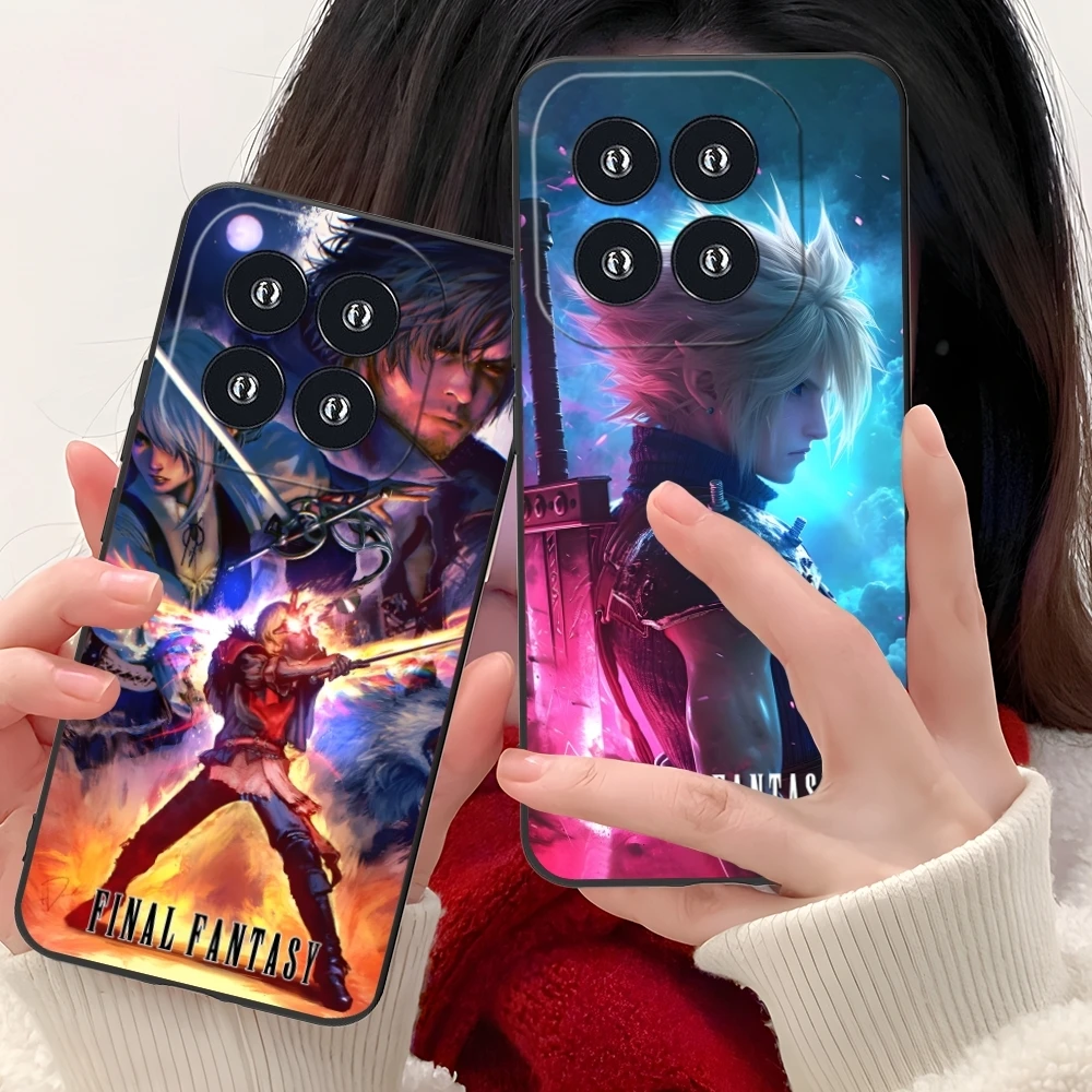 Final Fantasy Painting Smart Cell Phone Case for Xiaomi 14 13 12 11 10 9 T Ultra Lite Pro S SE X 5G Black Soft Phone Cover Shell