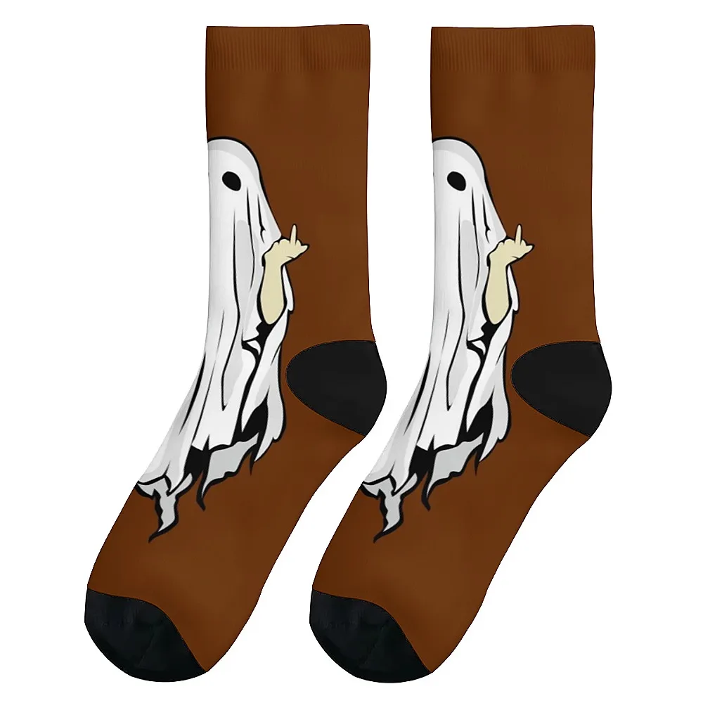 جوارب شبح فنية مطبوعة متعددة الاستخدامات للرجال، هدية مثالية عصرية ولطيفة ومتعددة الاستخدامات وقابلة للتنفس ودافئة