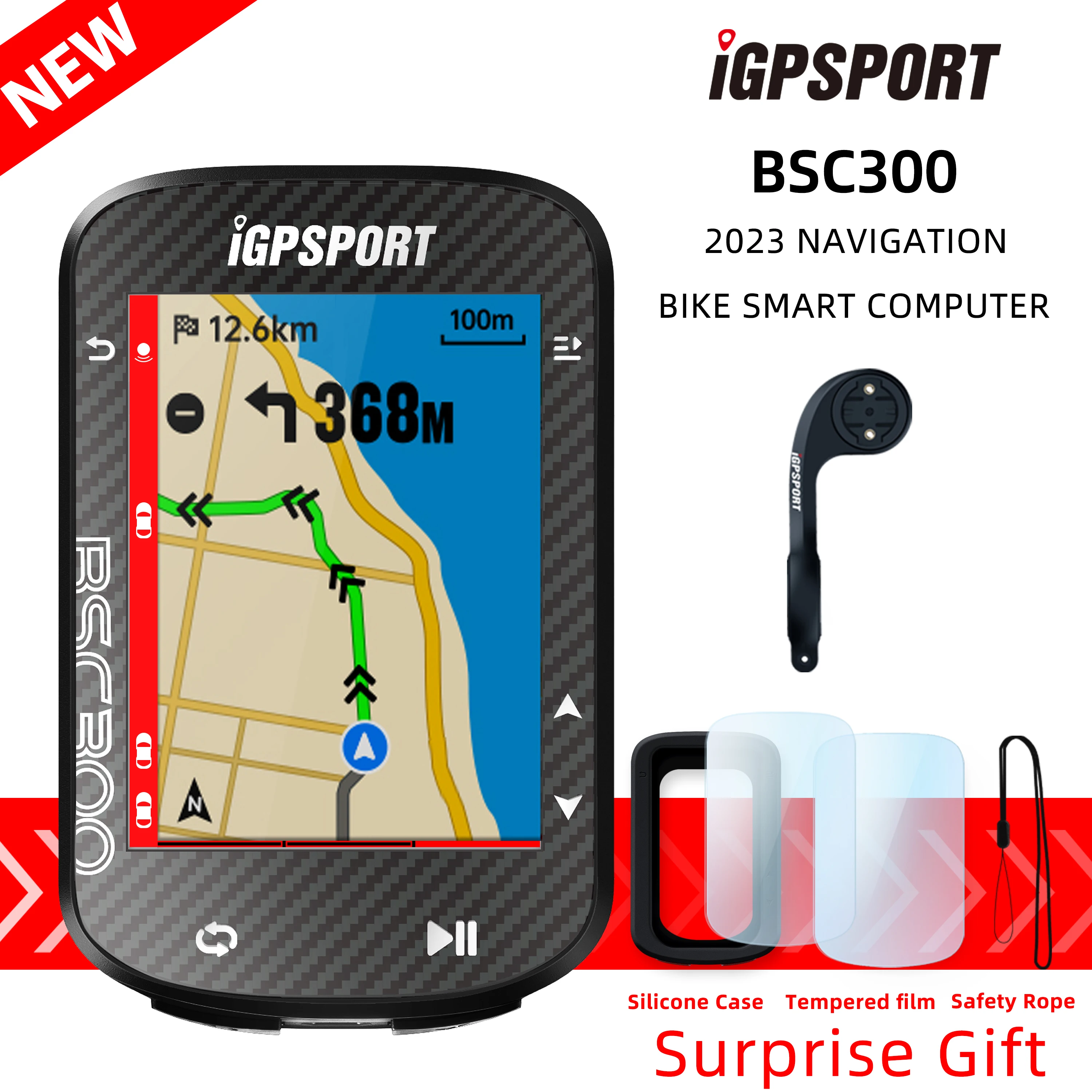 

IGPSPORT BSC300 GPS Smart Navigation Bike Computer Map Bicycle Cycle Odometer Speedometer Workable Cadence Heart Rate Monitor