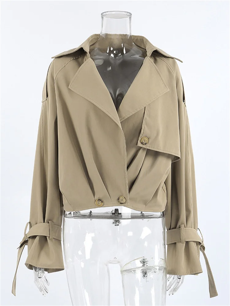 Tossy Autumn Casual Lapel Jackets Coat Female Suit Cropped Patchwork Long Sleeve Solid Commute Clothes Women's Outwear Jackets