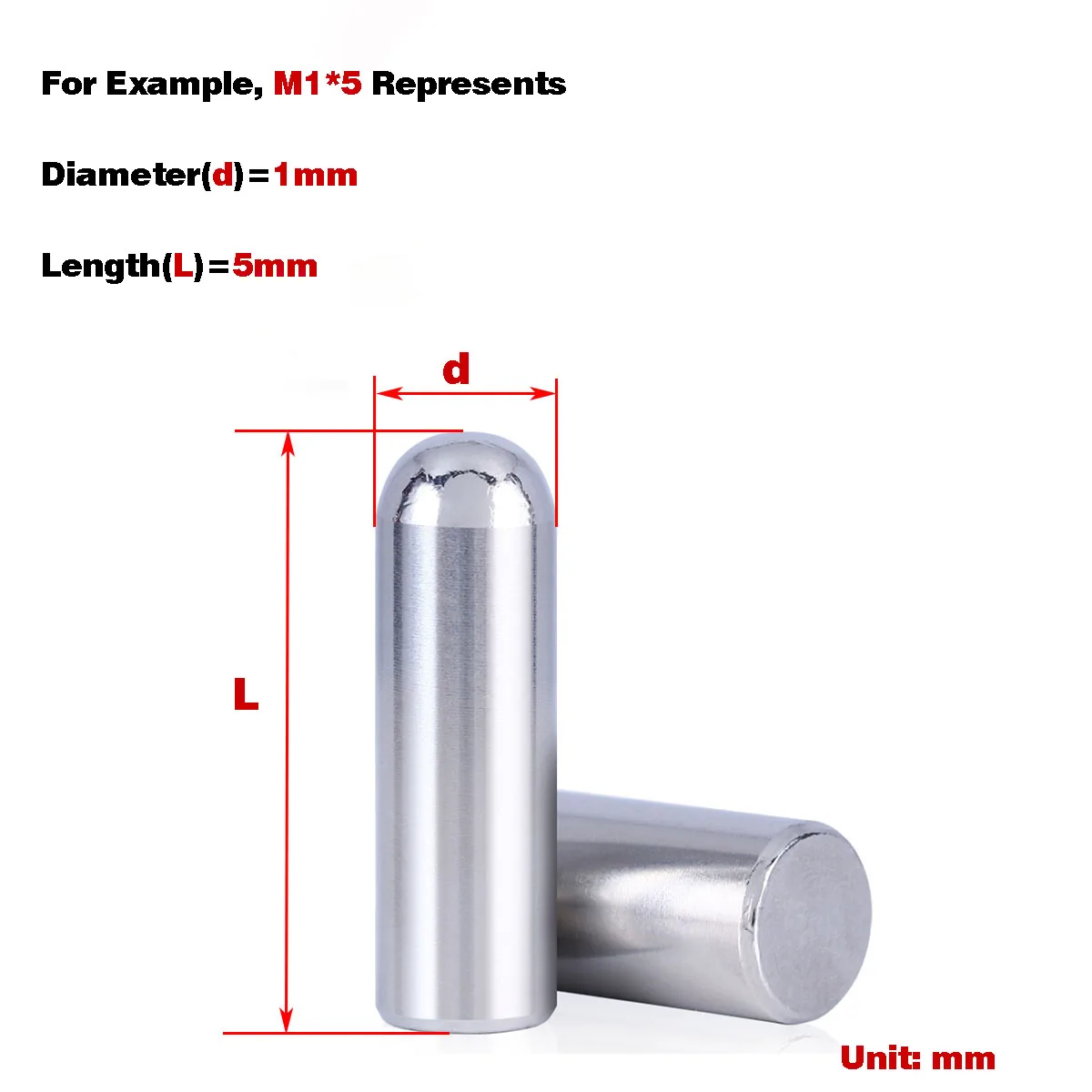 Stainless Steel Solid Round Head Cylindrical Pin / Locating Pin / Fixing Pin