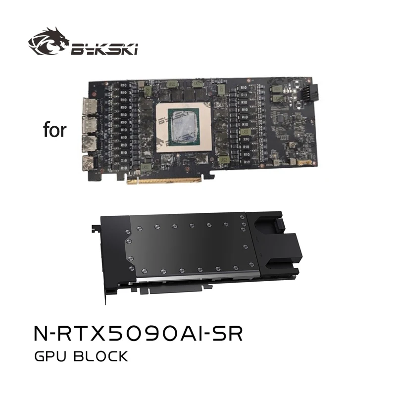 

Водяной блок графического процессора Bykski N-RTX5090AI-SR для видеокарты NVIDIA RTX 5090 AI 32G с вентилятором/утолщенная медная пластина/плотные водные пути