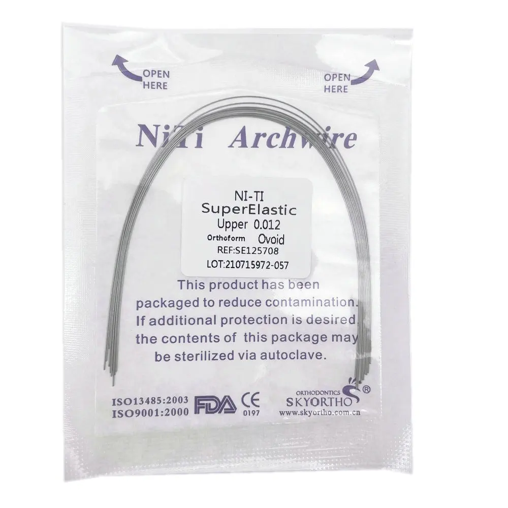 10pcs/pack Orthodontic Dental Super Elastic Oval Form Niti Round/Rectangular Arch Wires Dental Niti Arch Wire Dentist Product