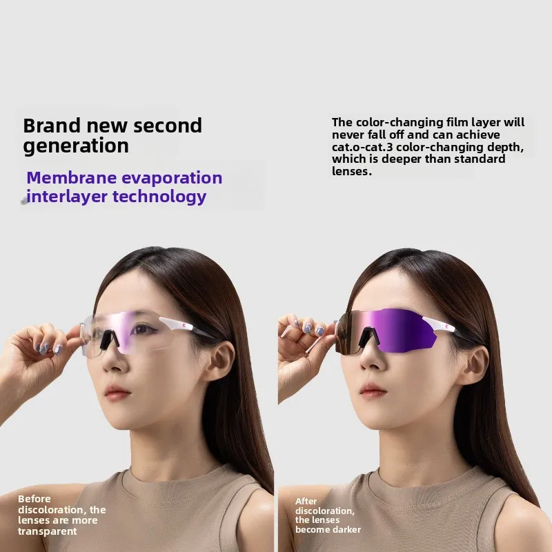 KAPVOE Cycling Sunglasses Carbon Fiber Temples Lightweight Sports Eyewear Photochromic Options for Marathon Trail Running