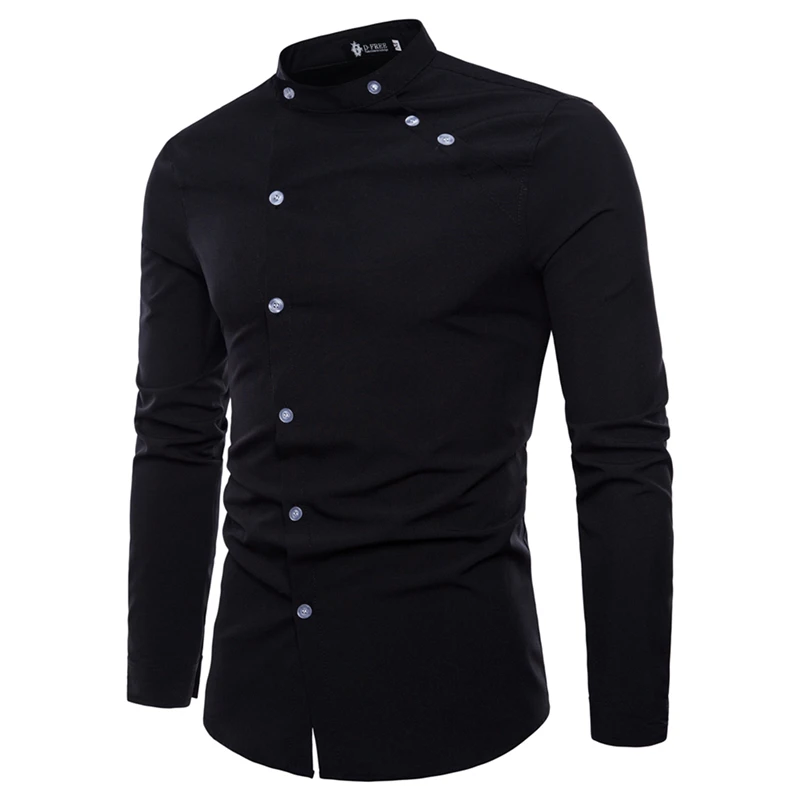 Trade men\'s fashion cut double front design long sleeve shirt