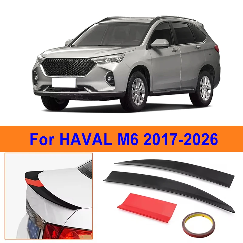 

For HAVAL M6 2017-2026 3-Section ABS Rear Trunk Spoiler 115-125cm Adjustable Sports Decor Top Wing Car Exterior Parts