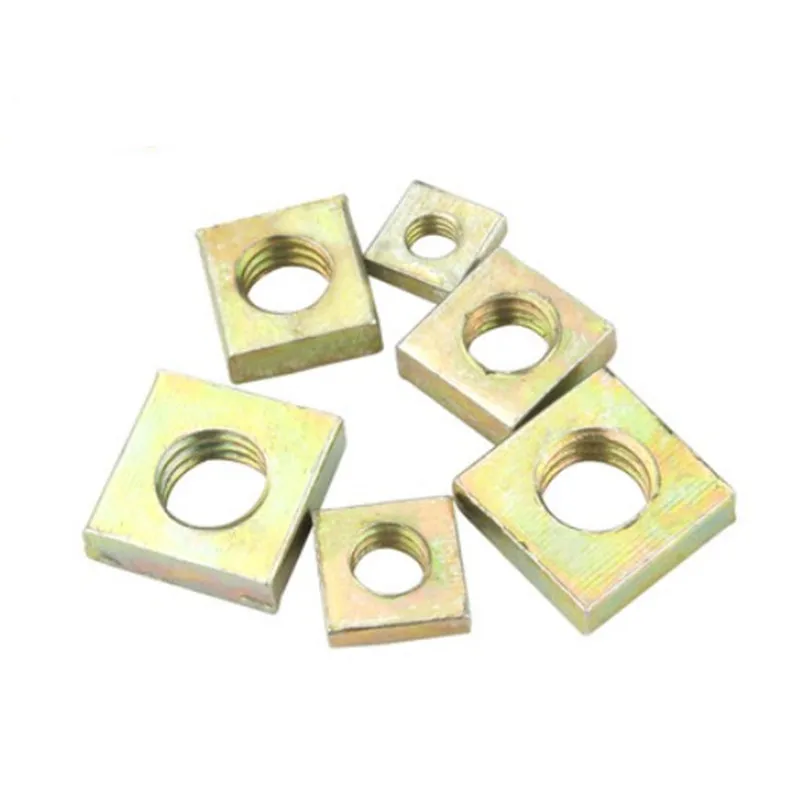 100Pcs-500pcs Thin Square Nut DIN562 M3 M4 M5 M6 Color Zinc Plated Square Nuts for DIY Hardware Home Improvement