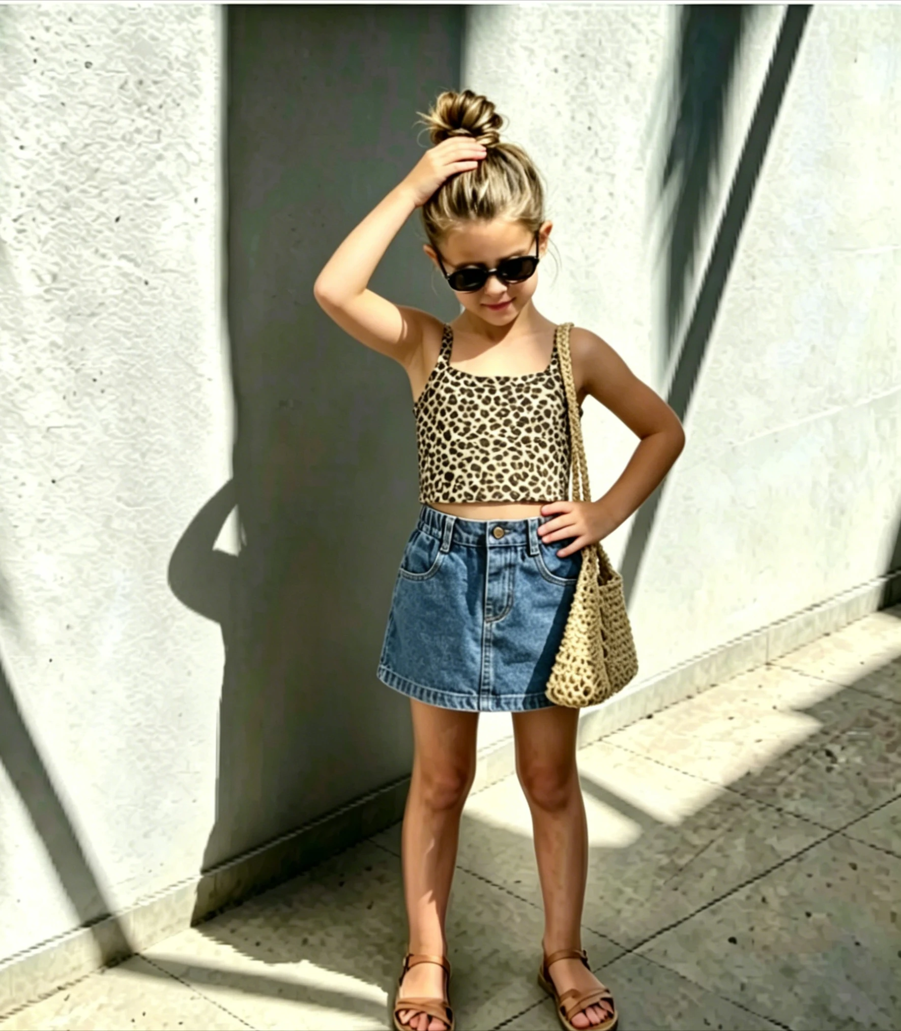 New Leopard Print Vest for Girls Fashionable Summer Clothes for Baby Girls Backless Short Children Suspender Top