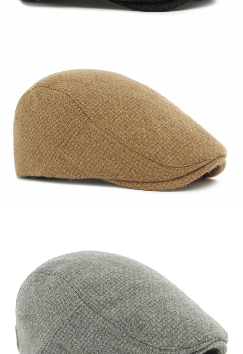 HT4887 Baskenmütze für Herren und Damen, Künstler-Baskenmütze, verstellbare Ivy-Flatcap, Unisex, Herbst-Winter, gestrickte Woll-Baskenmütze – Detail 8