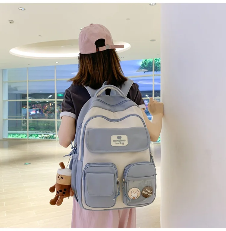 

New Waterproof Nylon Women Backpack Korean Japanese Fashion Female Primary Students Schoolbag Simple Large Capacity Travel Bag