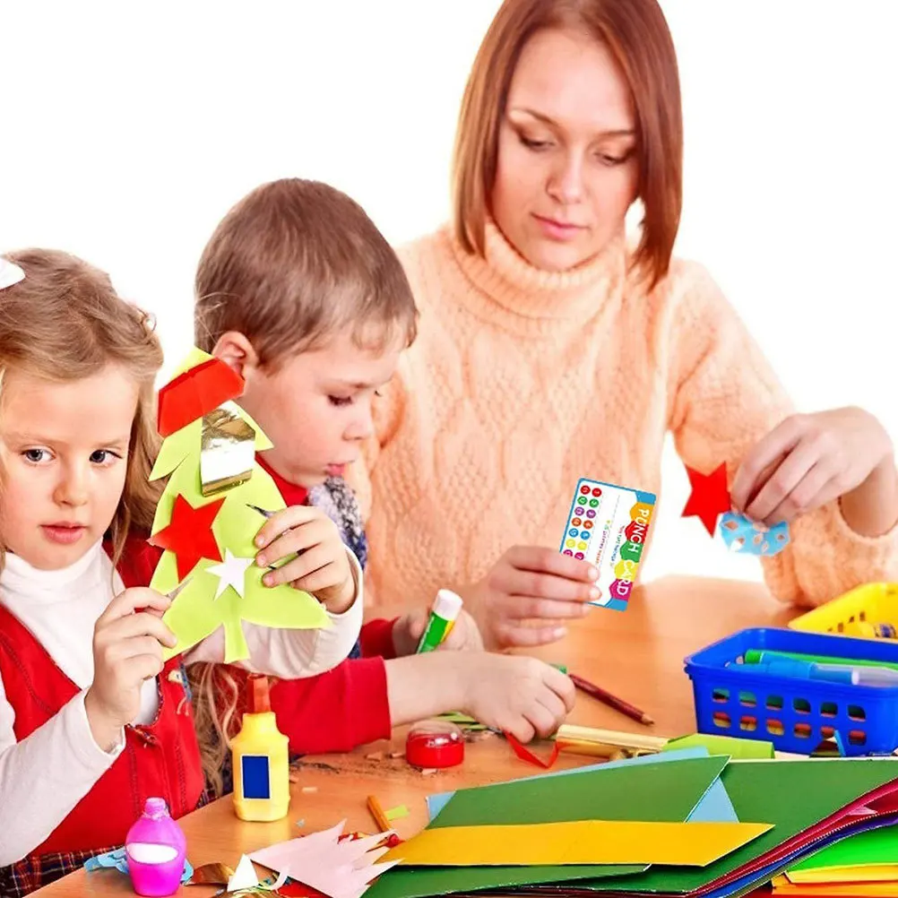 

50pcs Reward Punch For Kids Multifunctional Classroom Incentive Tools Bright Cartoon Design Teaching Aids Accumulating Portable