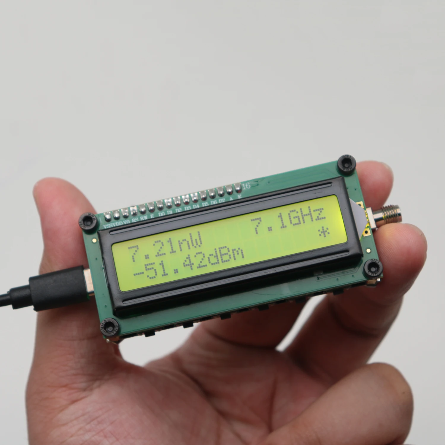 ARW22347 1MHz-7.1GHz RF Power Meter Wideband Signal Source Antenna High Gain Detector for Ham Radio Amp 915M/1.5G/2.4G/5.2G/5.8G