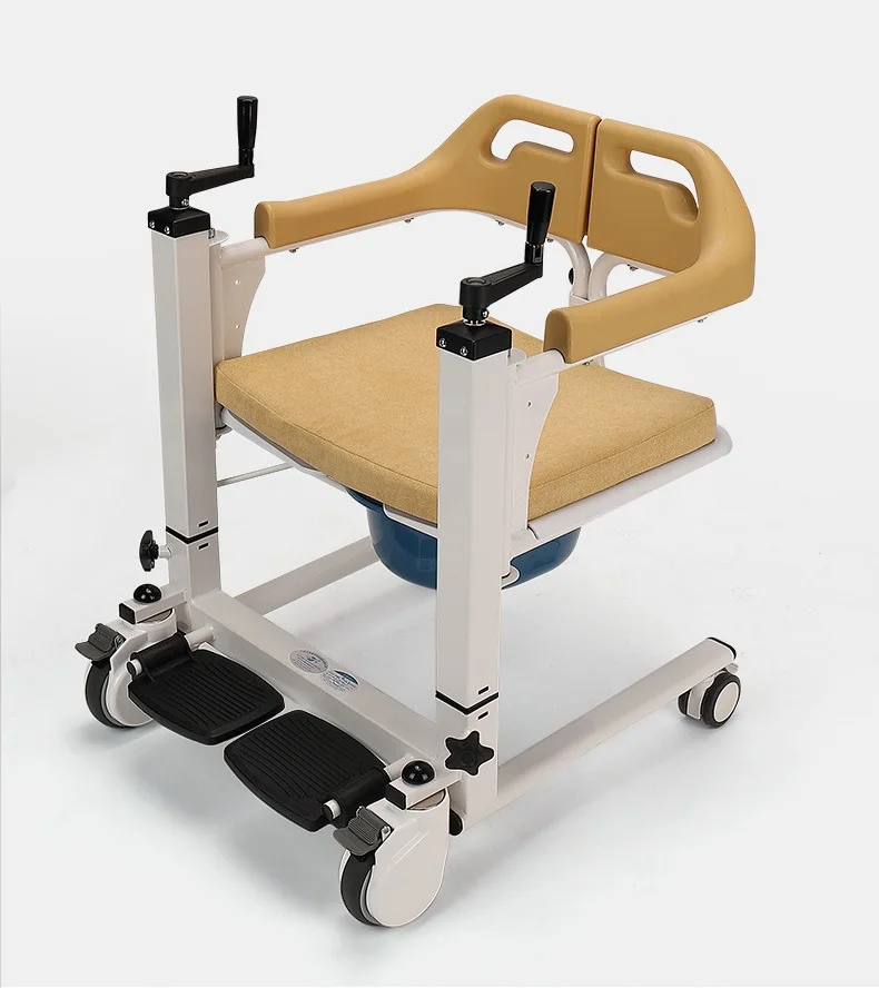 Patient Transfer Chair 120kg Weight Capacity Safety Commode Chair For Elderly Disabled