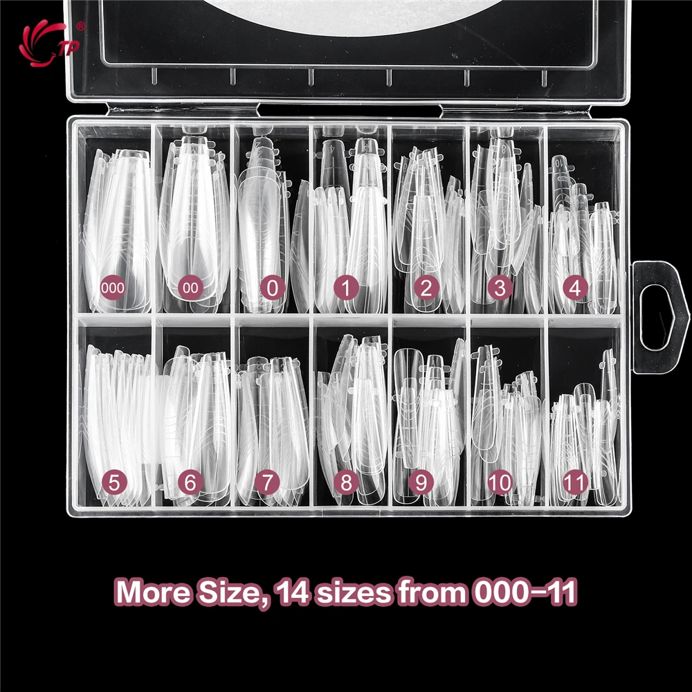 TP 140pcs/box New Nail Dual Forms Acrylic Nails Top Forms for Extension Quick Building UV Gel Molds Full Cover Nail Upper Forms