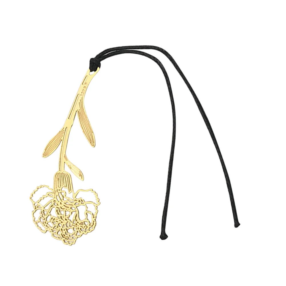 

6Pcs Metal Carnation Hollow Bookmark Gold Plated Stainless Steel for Books Office School Reading Decoration