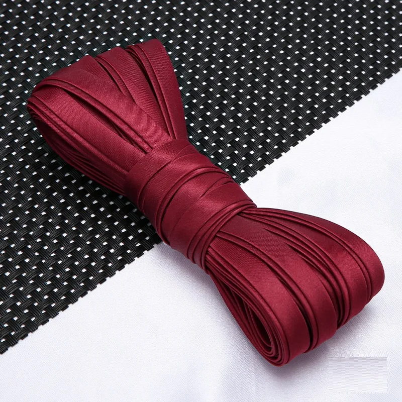 10 mm x 5 m Satin-Einfarbiger 4-fach gebügelfreier Schrägband - für Kragenbesatz, Cheongsam-Kantenverzierung & Heimtextilien – Detail 8