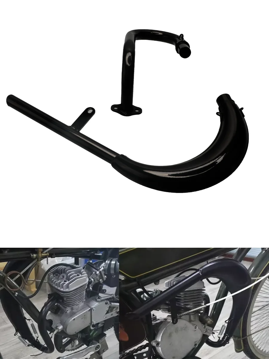 AliExpress NONE Exhaus Banana Motorcycle Modified Parts Muffler For 49/50cc 80cc 100cc Dirt Bike Bicycle Scooter Gas Engine Curved Exhaust Pipe