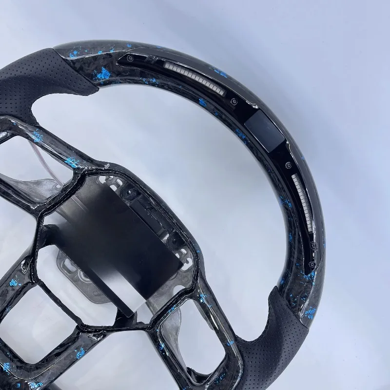 CCExcellent Customized Carbon Fiber Steering Wheel with LED Fashion Design for 2024+ Ford Mustang