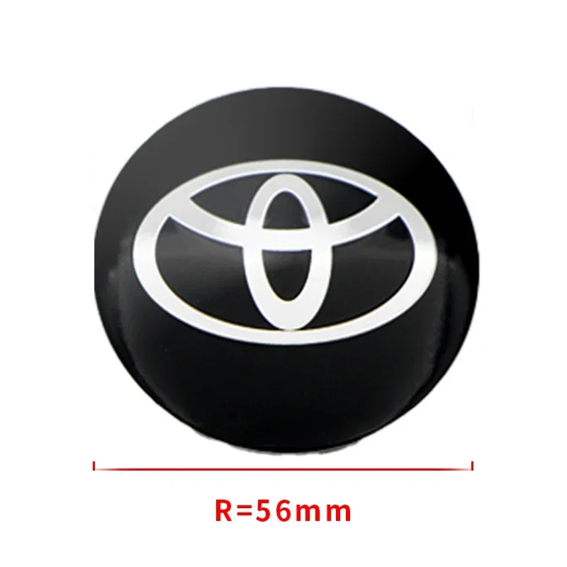 56 مللي متر عجلة السيارة غطاء محور مركزي غطاء حافة شعار عجلة تقليم ملصقات مصورة لتويوتا C-hr برادو يارس هايلكس بريوس أفينسيس كورولا