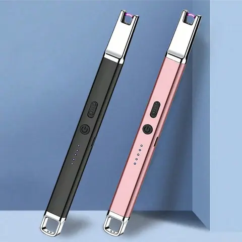 2Pcs USB Rechargeable Electric Plasma Arc Lighter Candle Lighter, Long Lighters for Kitchen Stove, Camping, BBQ, Aromatherapy