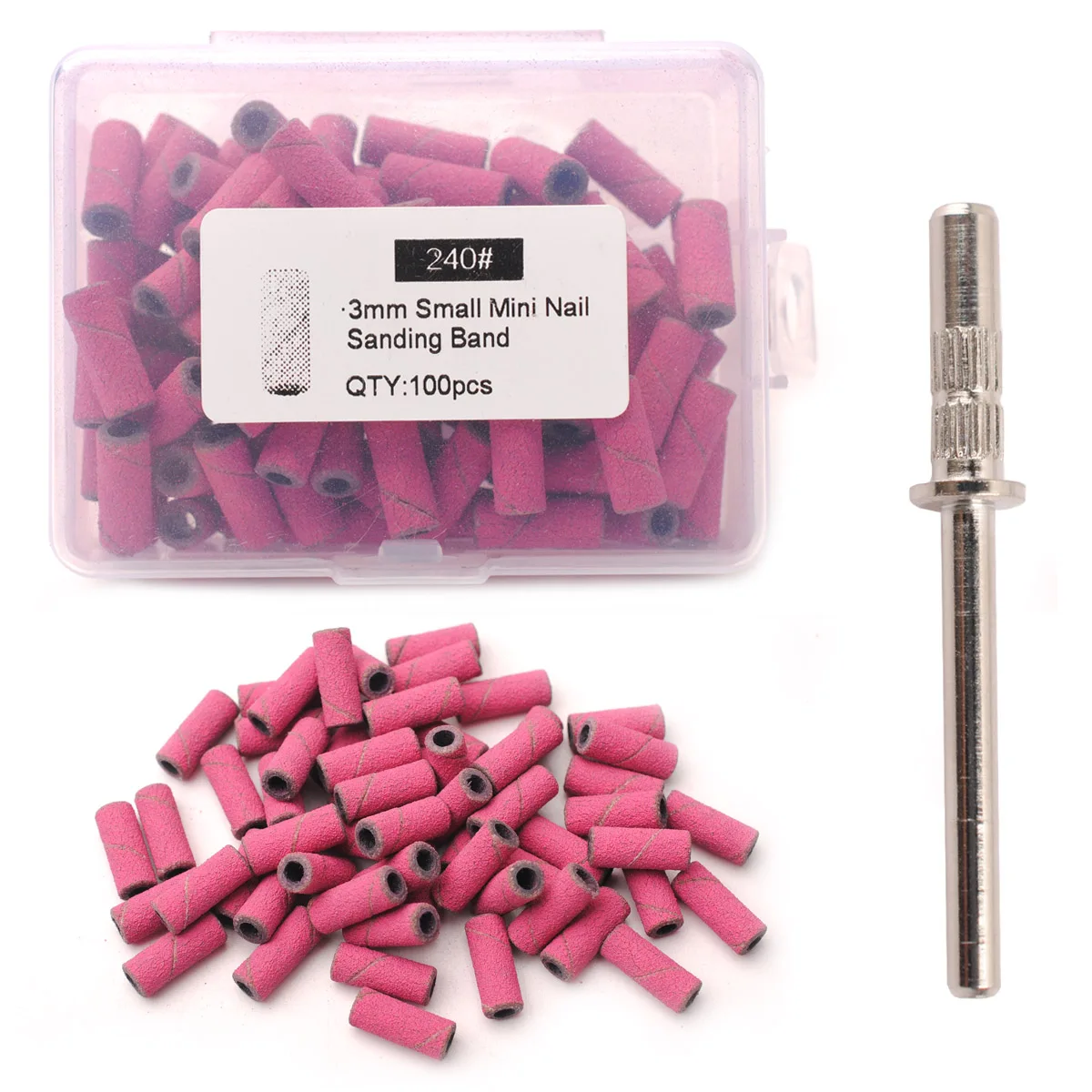 100 Stuks 3.1 Mm Mini Schuurbanden Kits Nail Boren Doorn Sets Elektrische Manicure Accessoires Tool Dode Huid Remover