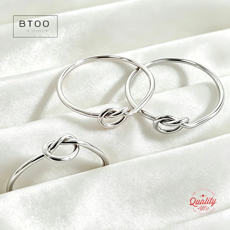 

925 Sterling Silver Love Knot Ring - Wholesale Bulk DIY Jewelry Findings Available in US Sizes 5/6/7/8/9