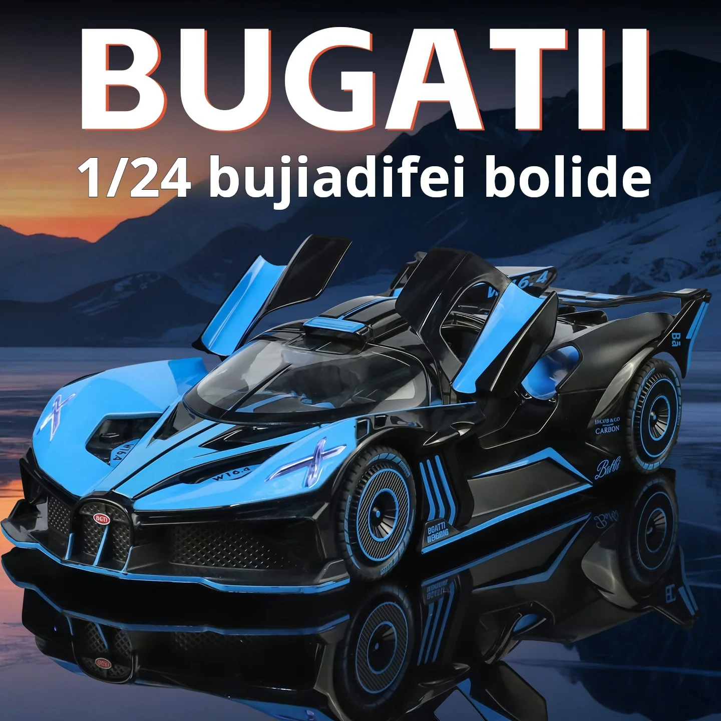 

1:24 Scale Bugatti Mistral Alloy Diecast Model Supercar Toy Simulation Vehicle Model Collect Gift Kid Decoration