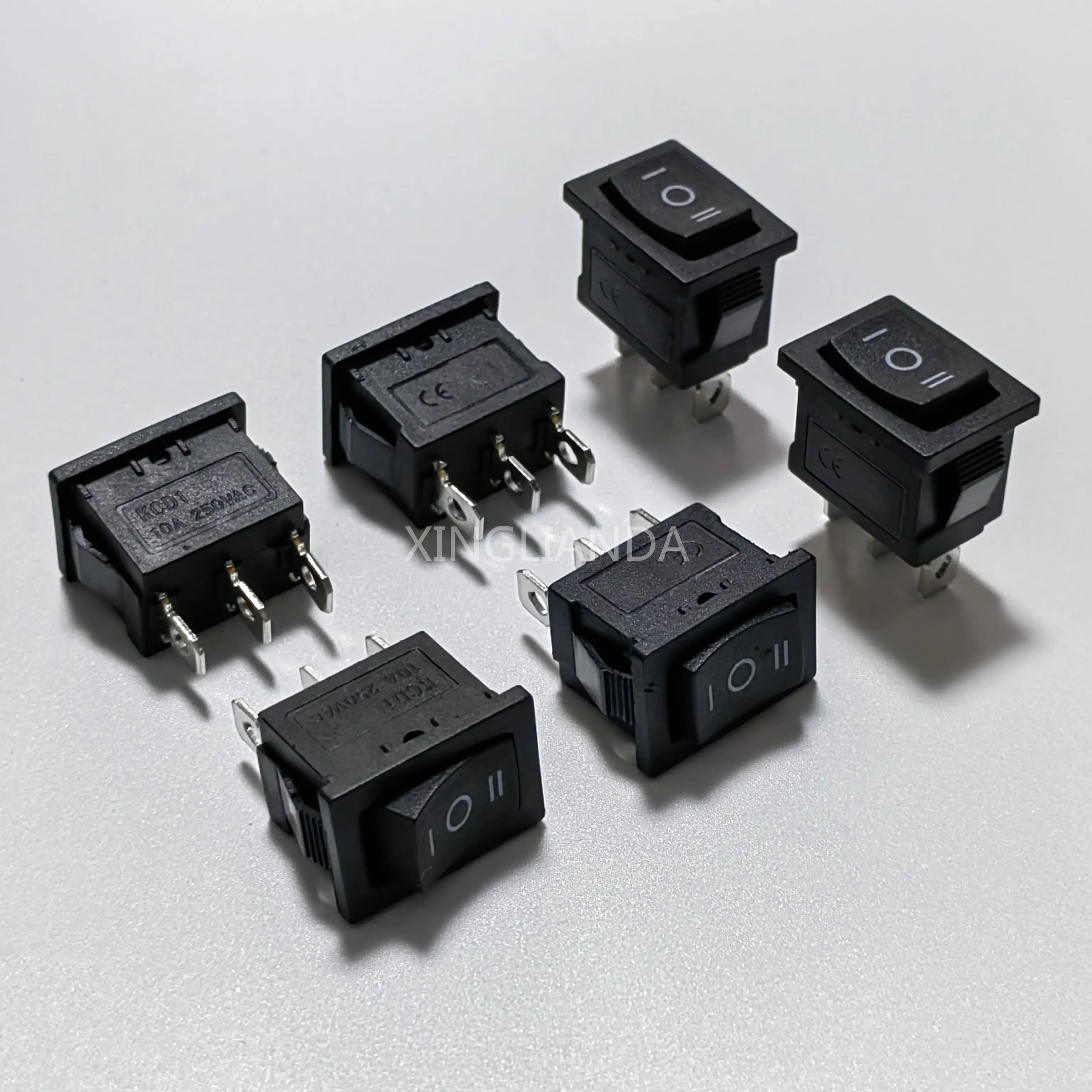 

20 шт. KCD1 21X15 мм 3-контактный 3-позиционный кулисный переключатель для лодки и автомобиля 10A/250 В переменного тока 21*15 мм кнопки питания черный