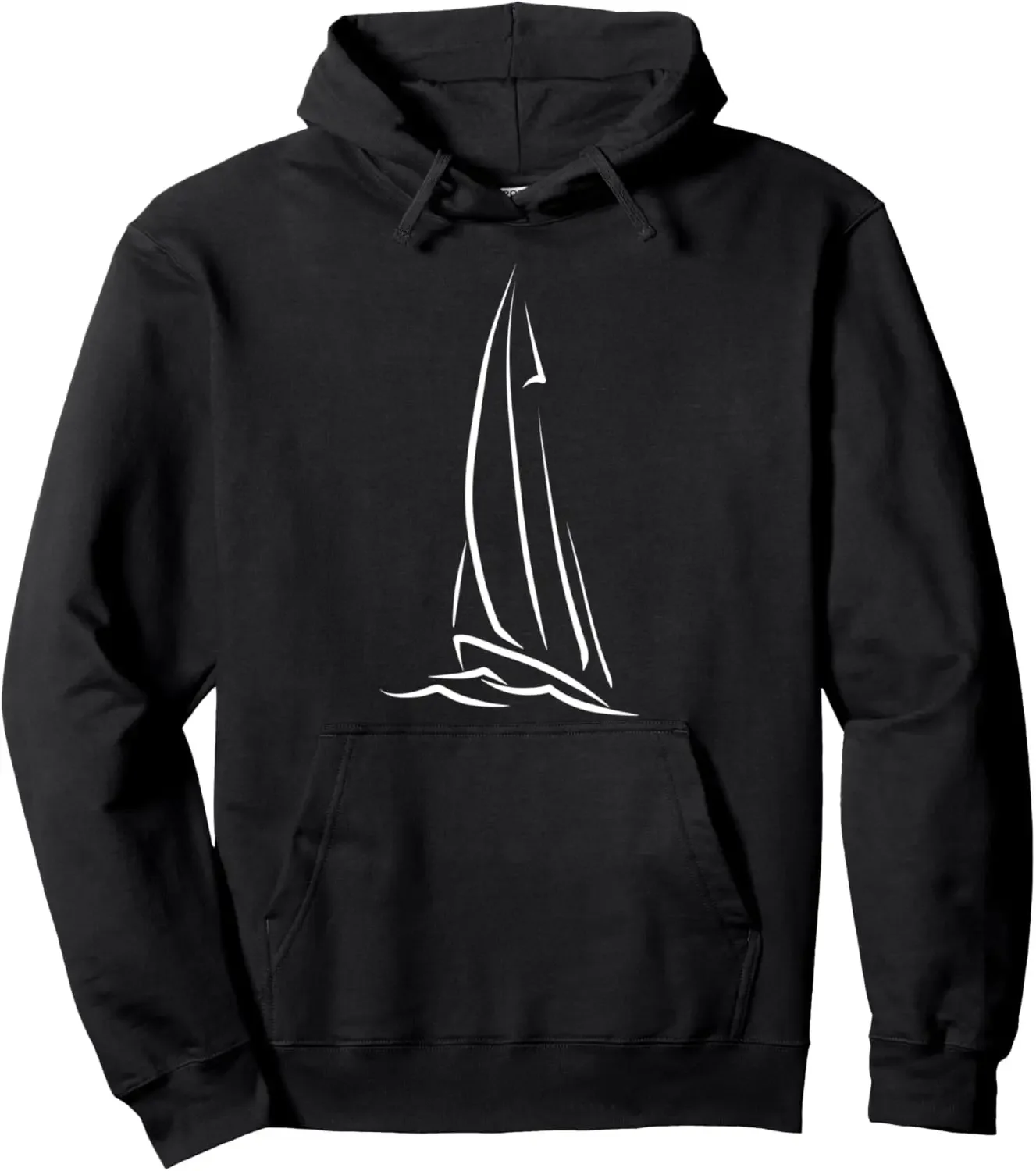 Sailor Boating Anchor - Simple Line Drawing Sailboat Sailing Pullover Hoodie Customizable Sweatshirt Women Mens Sweatshirt