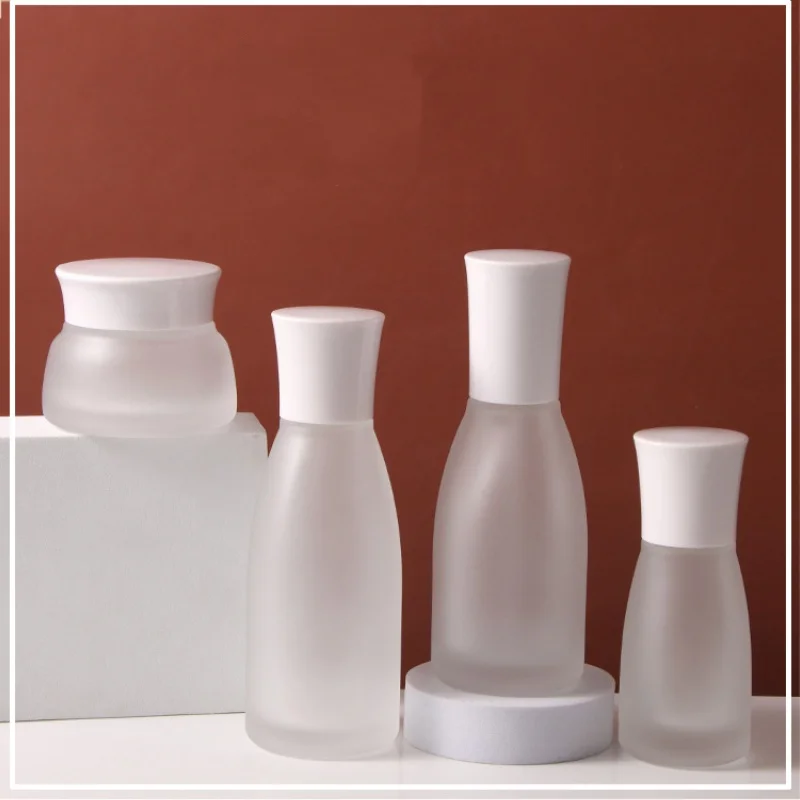 

6pcs New Empty Glass Cosmetic Container 40ml100ml 120ml Toner bottle /Lotion /Spray Bottle 50g Cream Jar Refillable Bottle Set