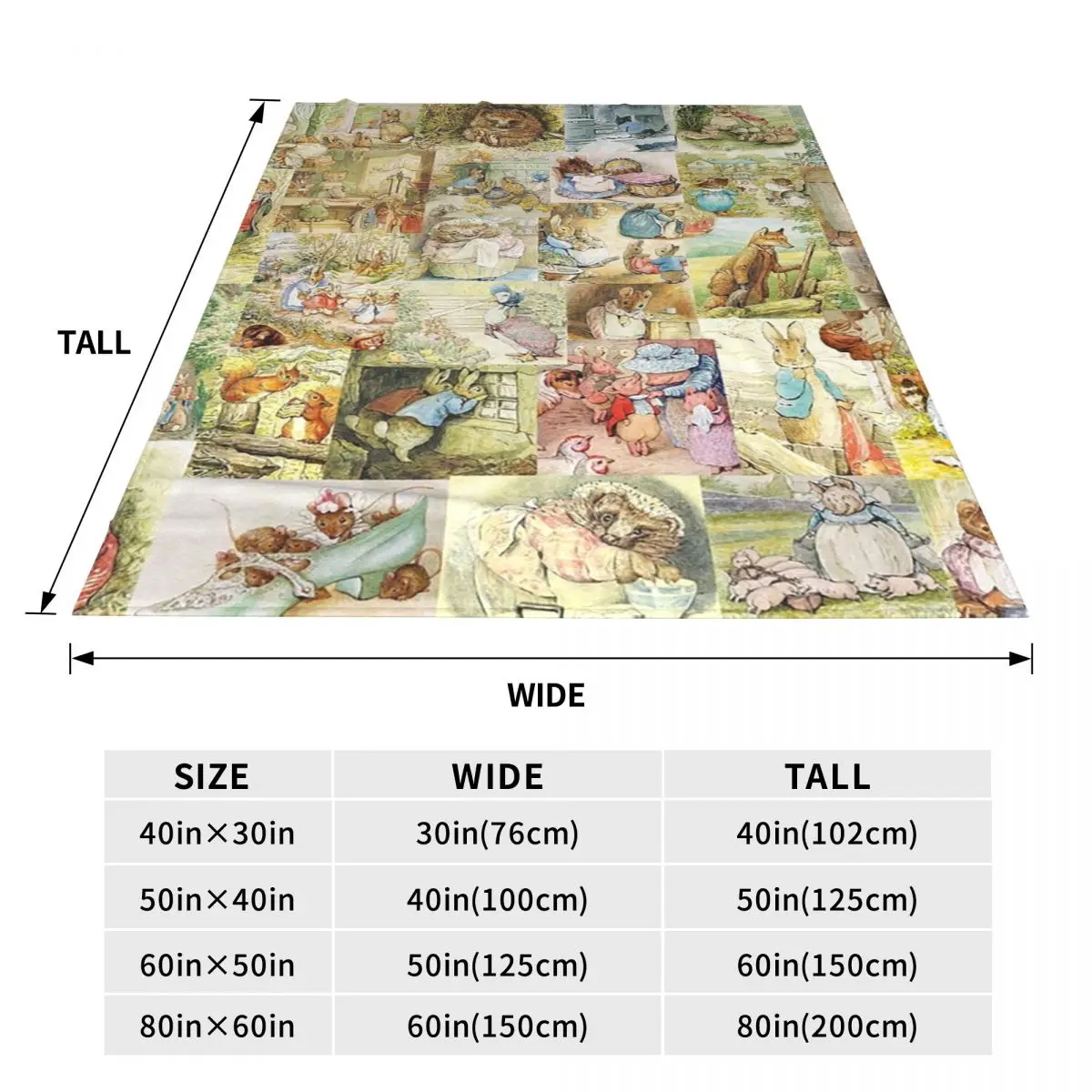 Beatrix Potter Collage Blankets Fleece Lightweight Throw Blankets Sofa Throw Blanket For Couch Bedding Office Throws Bedspread