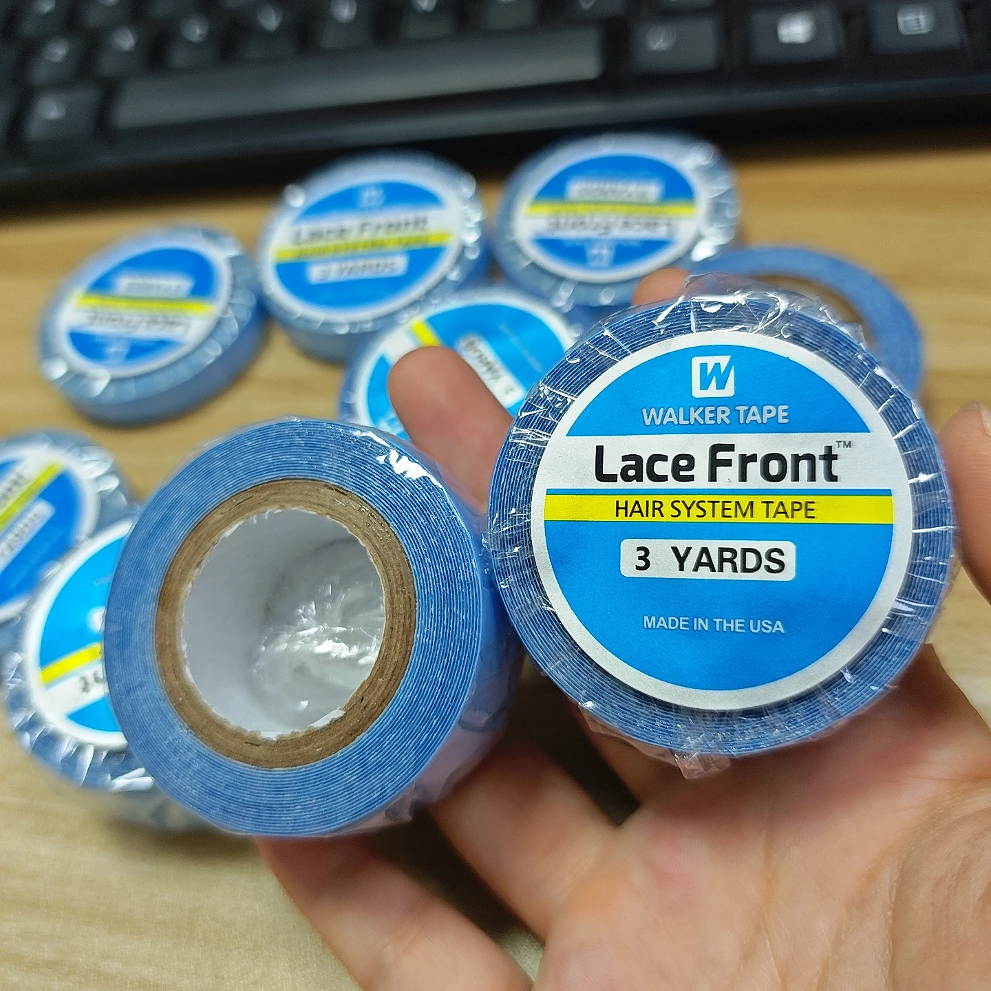 

3 Yards0.8cm/Roll Hair System Tape For Hair Extensions No Shine Bonding Double-Sided Lace Front Wig Tape Adhesive Replace Tape