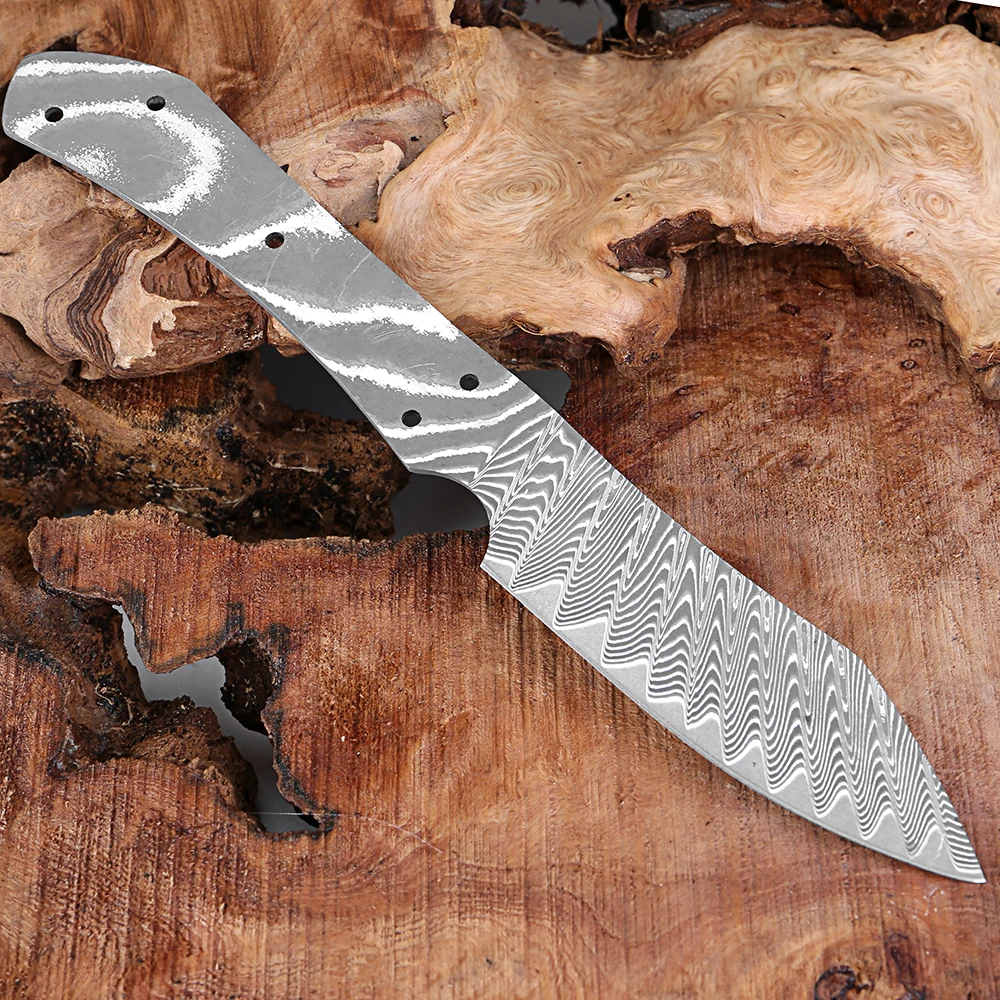 Damascus Steel Blank Blade Knife Making Material 3.5 Inch Damascus Kitchen Paring Knife Blank Full Tang Integral Steel Blade
