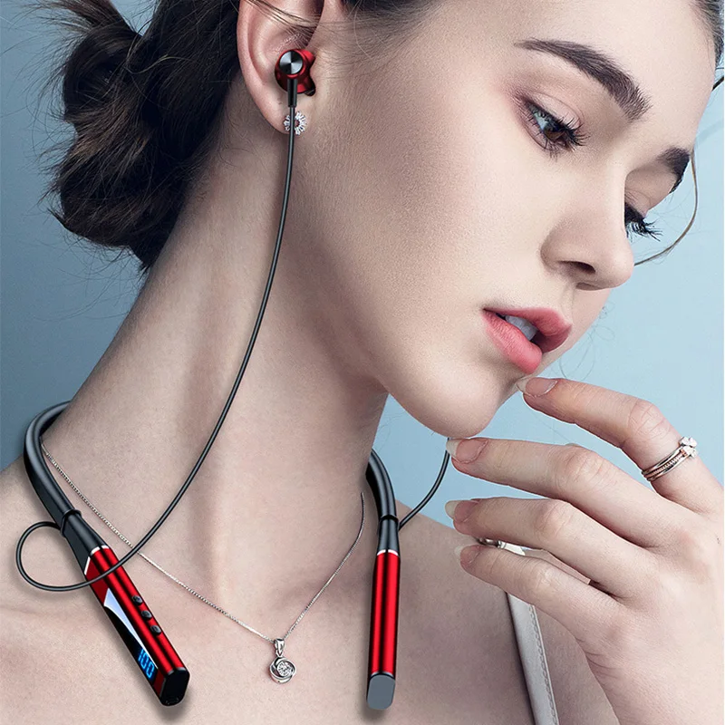 EARDECO Bluetooth casque 100 heures de lecture basse Inear sans fil écouteur tour de cou étanche Sport casque TF carte aimant