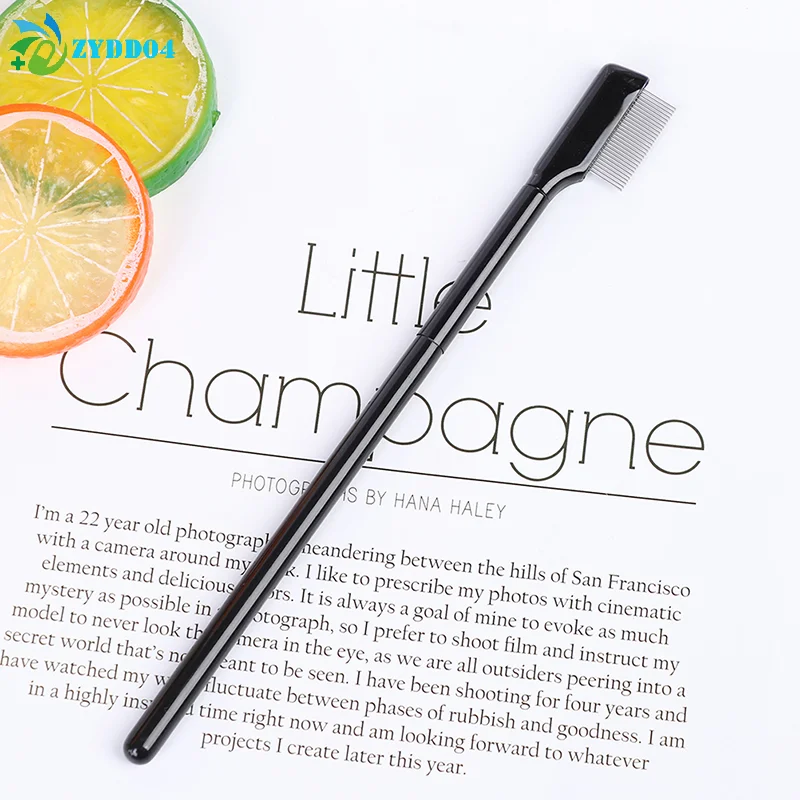 ● 1/2 pièces en acier sourcil cils peigne Extension brosse métal peigne pinceaux de maquillage outil, 17.8 cm