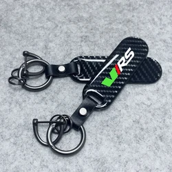 Car Keychain Carbon Fiber Zinc Alloy Keyrings For Skoda VRS Octavia Kamiq Kodiaq Karoq RS Superb Fabia Rapid Car Accessories
