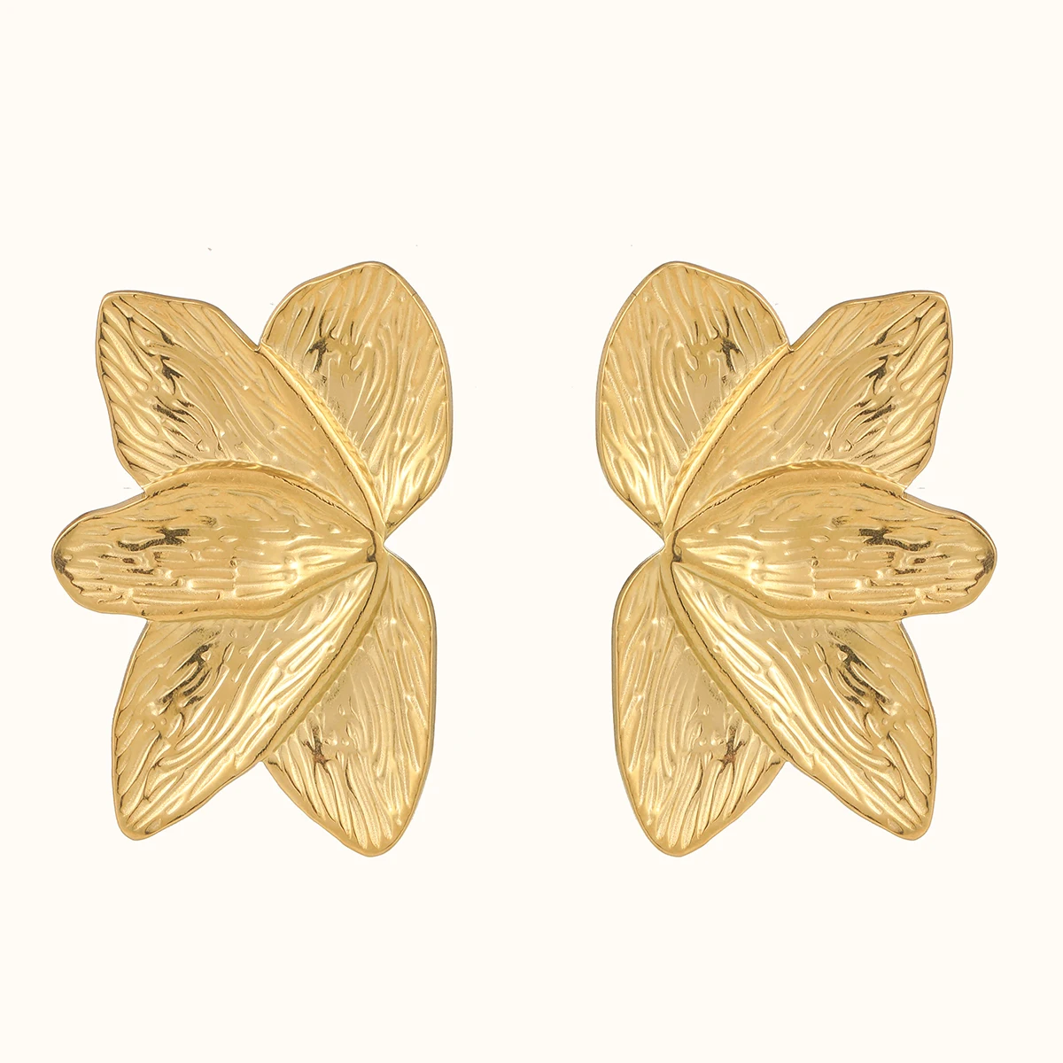 Fashion Women Trendy Gold Plated Texture Stainless Steel Metal Chandelier Drop Earrings Aretes Tendencia Bijoux