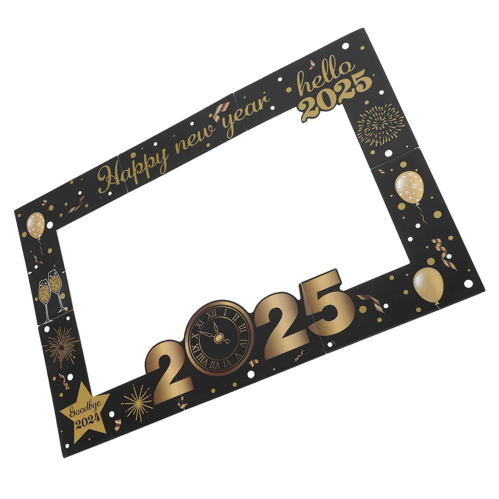 

New Year Photo Frame Years Eve Party Supplies Handheld Funny Booth Props Foam