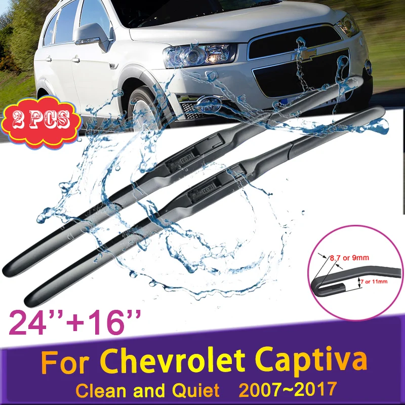 

Wiper Front Wiper Blades Set for Chevrolet Captiva C100 C140 2007 2008 2009 2010~2017 Windshield Brushes 24"16" Car Accessories