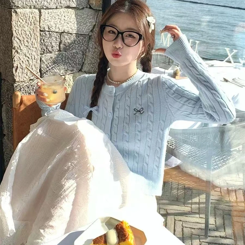 

spring Autumn thin short Cardigan Women Preppy style Cardigans Sweater O-neck Solid Single Breasted gray Cardigan Women Sweaters