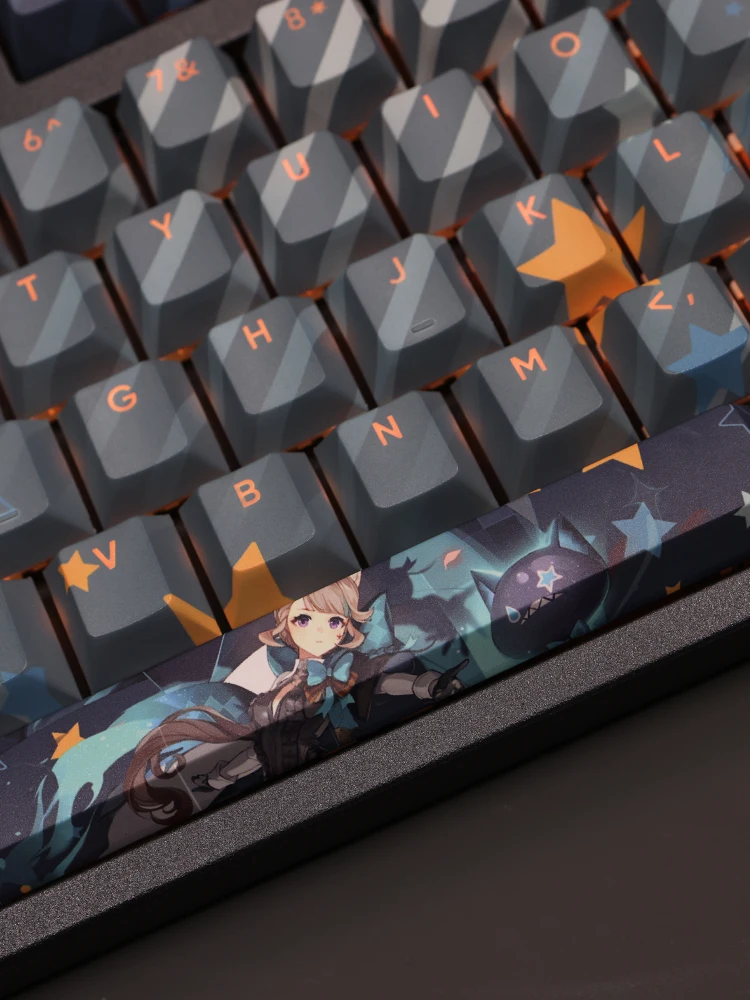 Lynette 108 Keycap Genshin Impact Game PBT DYE Sublimation Light Transmitting Switch Cross Key Cover for Mechanical Keyboard