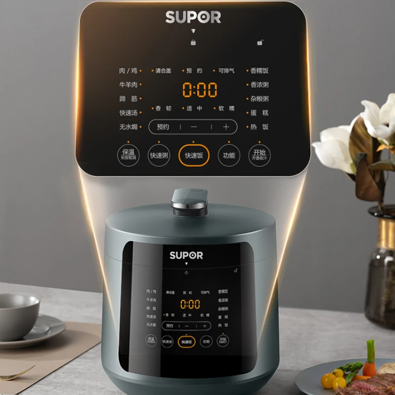 Electric Rice Cooker, Household Intelligent 5L Large Capacity Multifunctional Electric Rice Cooker, Firewood and Rice Cooking