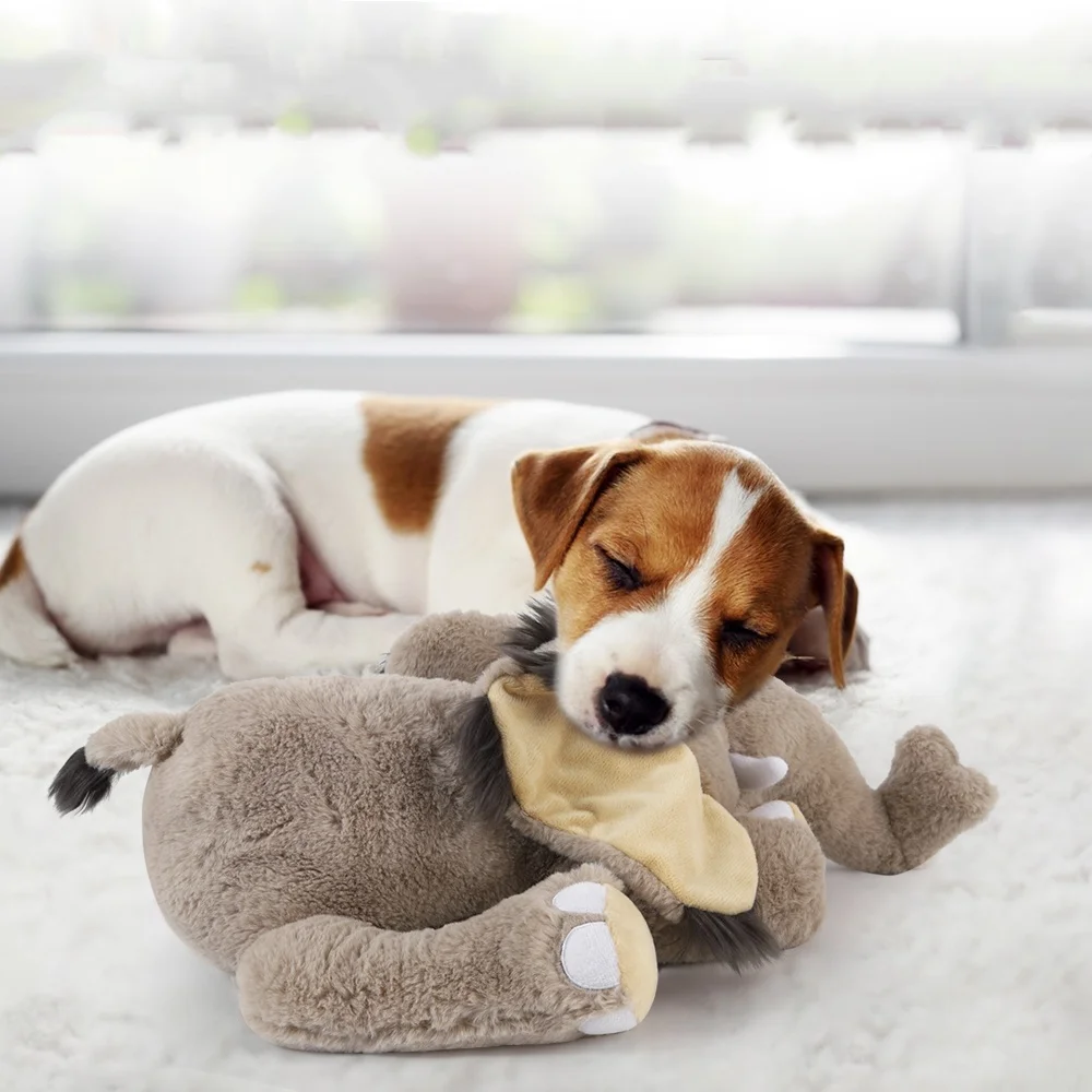 

Мультяшный слон, плюшевая скрипучая игрушка для собаки, интерактивная игрушка для щенка для домашних животных, игрушки для сердцебиения, идеально подходящие для праздничных подарков