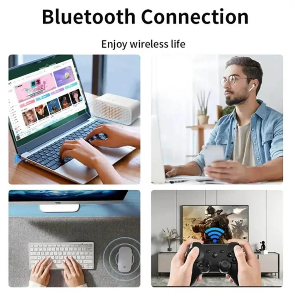 USB Bluetooth-Compatible 5.3 Adapter Support Windows 11/10/8.1 Music Receiver Adapter Plug&Play USB Dongle for Desktop PC Laptop