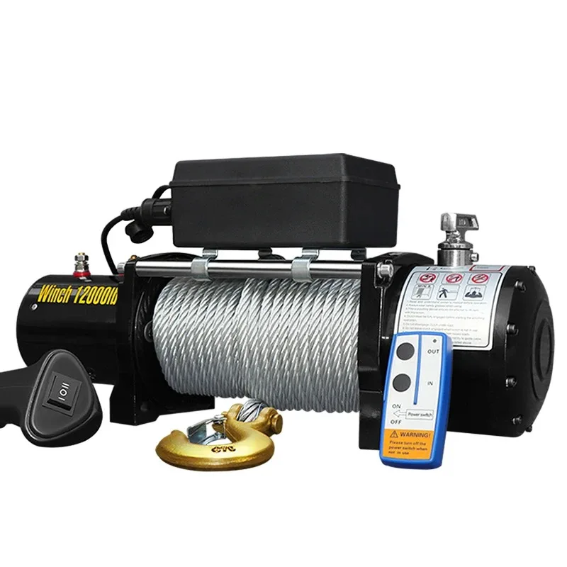 12v/24v Portable Electric Winch 2000 3000 4000 9500lbs 12000lbs  Hoist With Wireless Remote