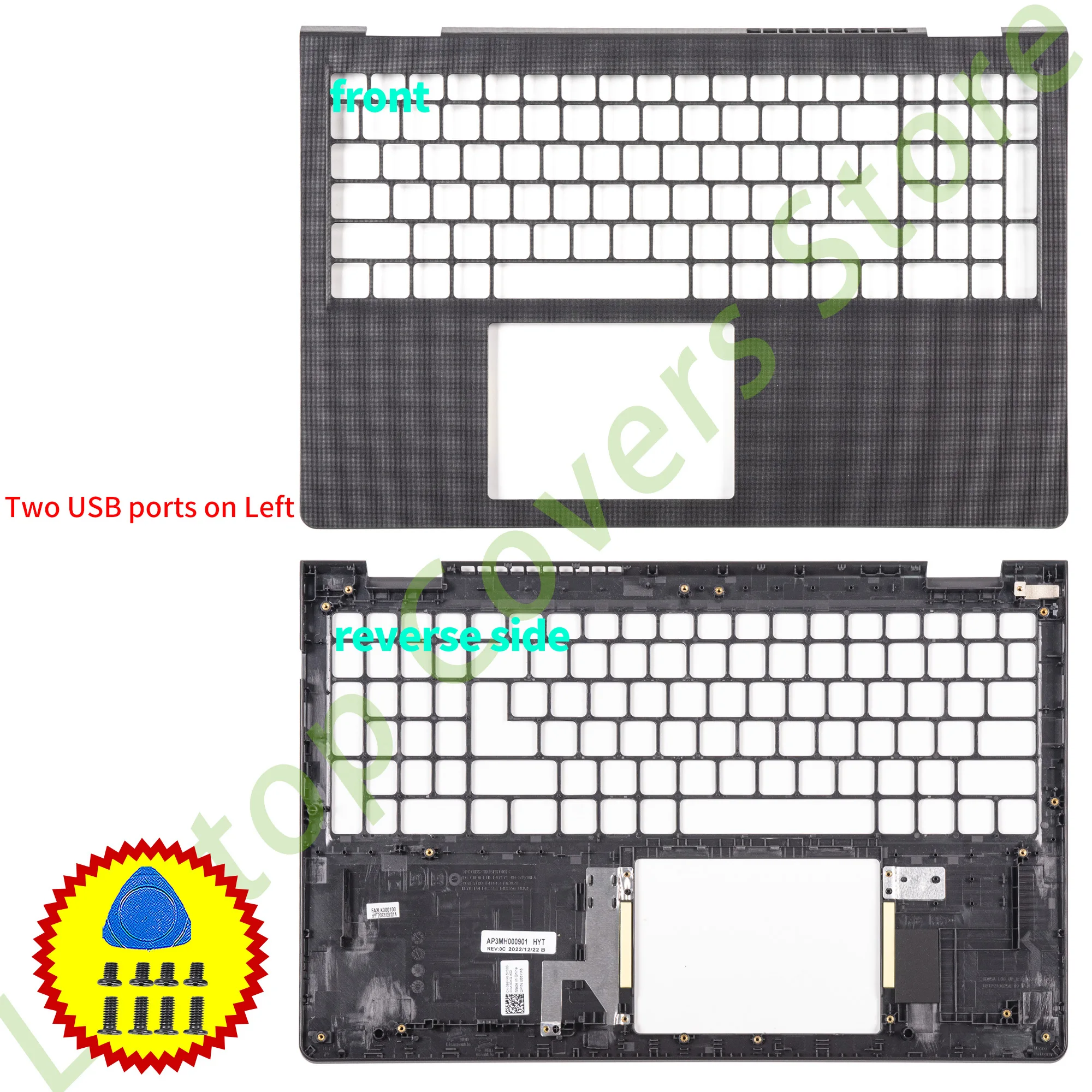 Neue LCD-Rückseite/Lünette/Scharniere für Vostro 15 3510 3511 3515 3520 3525 V3510 Kunststoffteile Handballenauflage Untergehäuse 15,6 Zoll