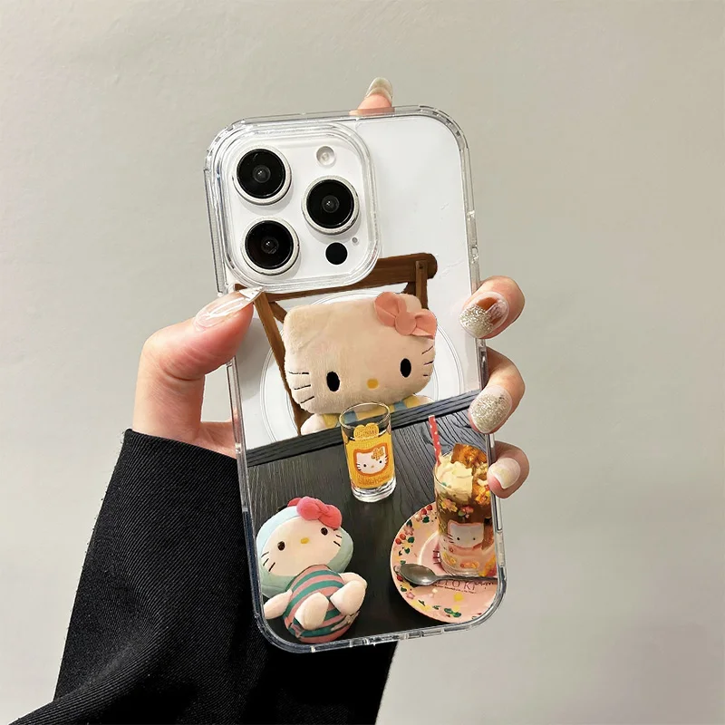 Sweet Hello Kitty Magnetic Case for Samsung Galaxy S25 Edge S24 S23 S22 S21 Ultra Plus FE A56 A55 A54 A36 A35 A26 A16 A15 Cover