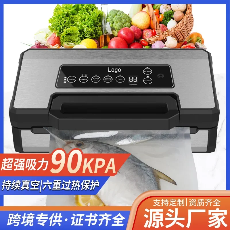 Automatic Vacuum Sealer Machine for Food Preservation Continuous Seal Adjustable Suction Pumping Device for Home and