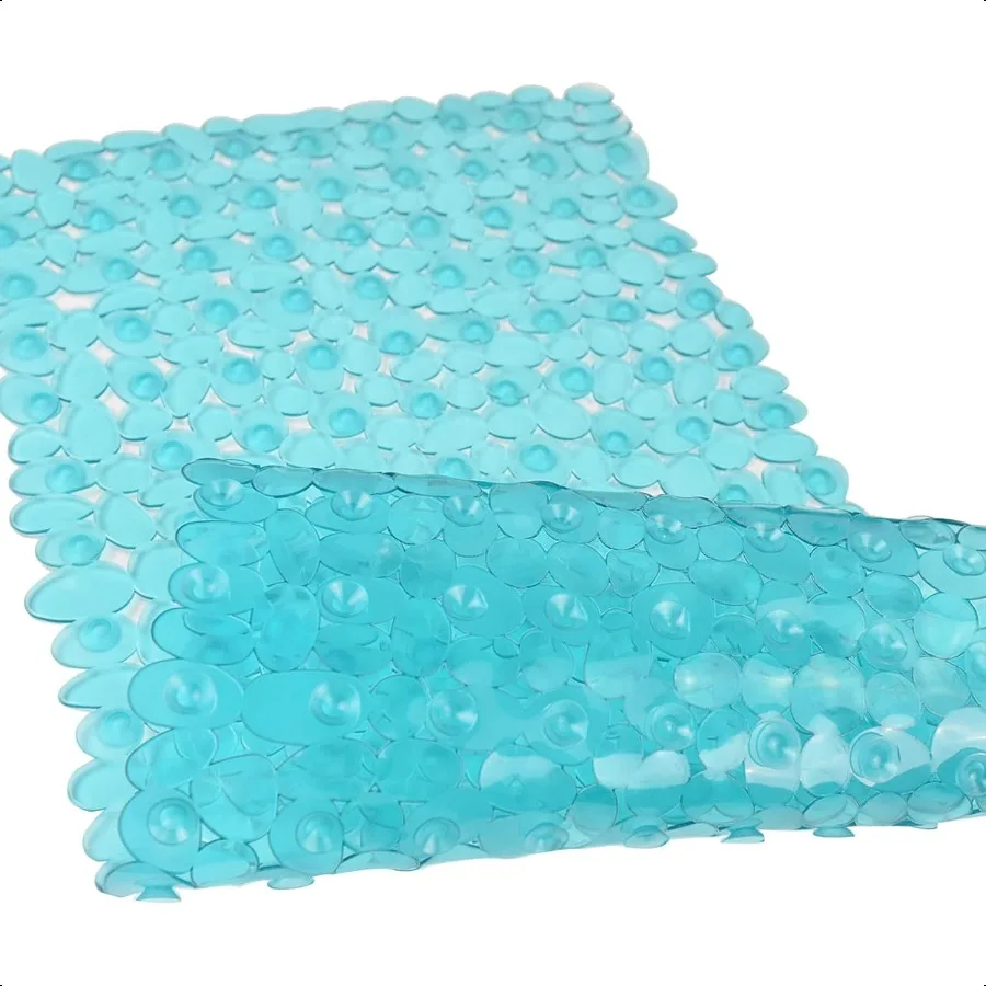 

Коврик для ванны Нескользящий коврик для душа из гальки со сливными отверстиями Коврик для ванны на присосках 16 В x 35 л Прозрачный зеленый