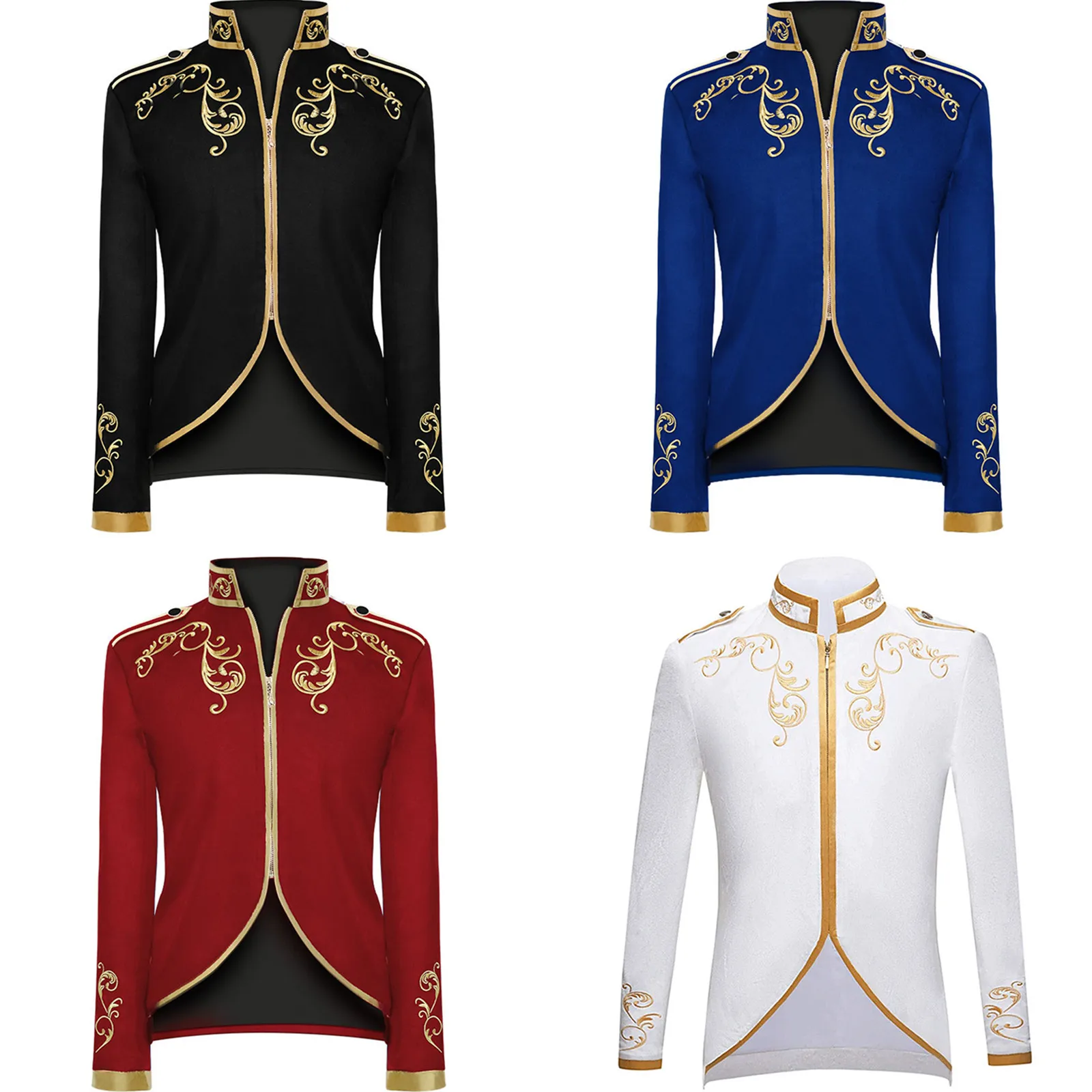 Veste de prince royale brodée pour homme, costume médiéval pour Halloween, cosplay